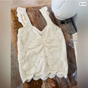 Lulu's Cream Textured Knit Tank Top